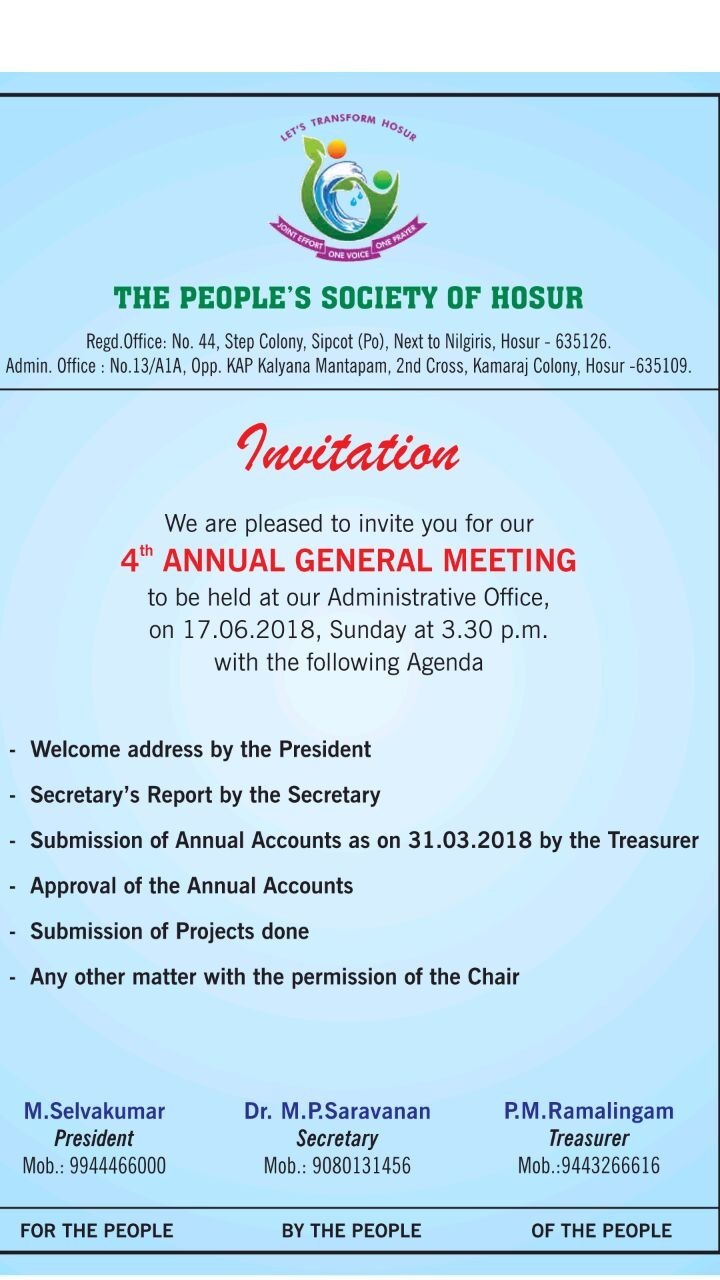 TPSOH 4th AGM Invitation